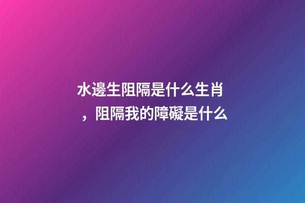 水邊生阻隔是什么生肖，阻隔我的障礙是什么-第1張-觀點-玄機派
